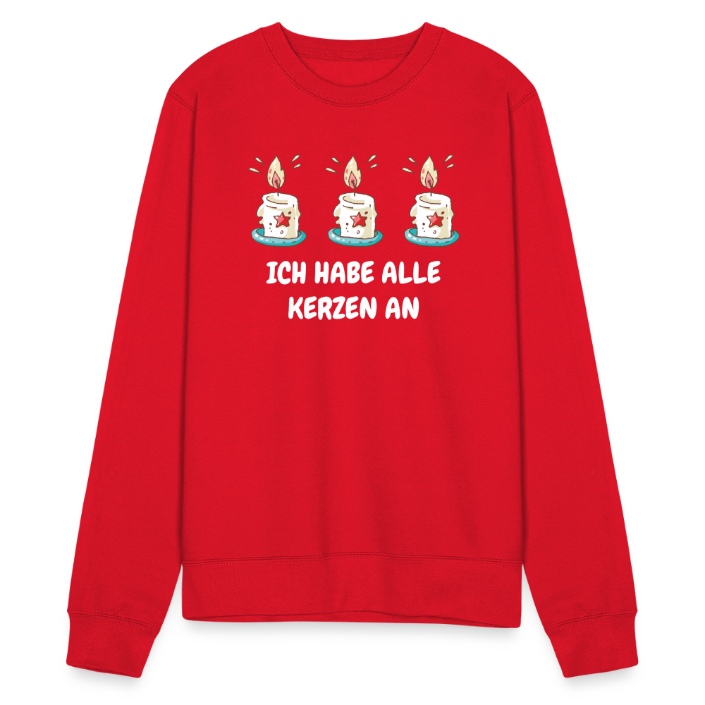 SSW1486 Unisex Pullover ICH HABE ALLE KERZEN AN - Rot