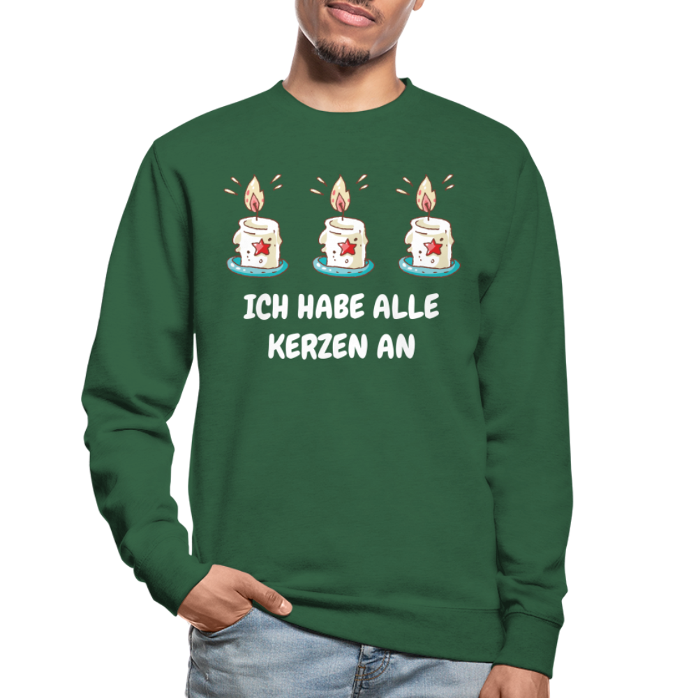 SSW1486 Unisex Pullover ICH HABE ALLE KERZEN AN - Grün