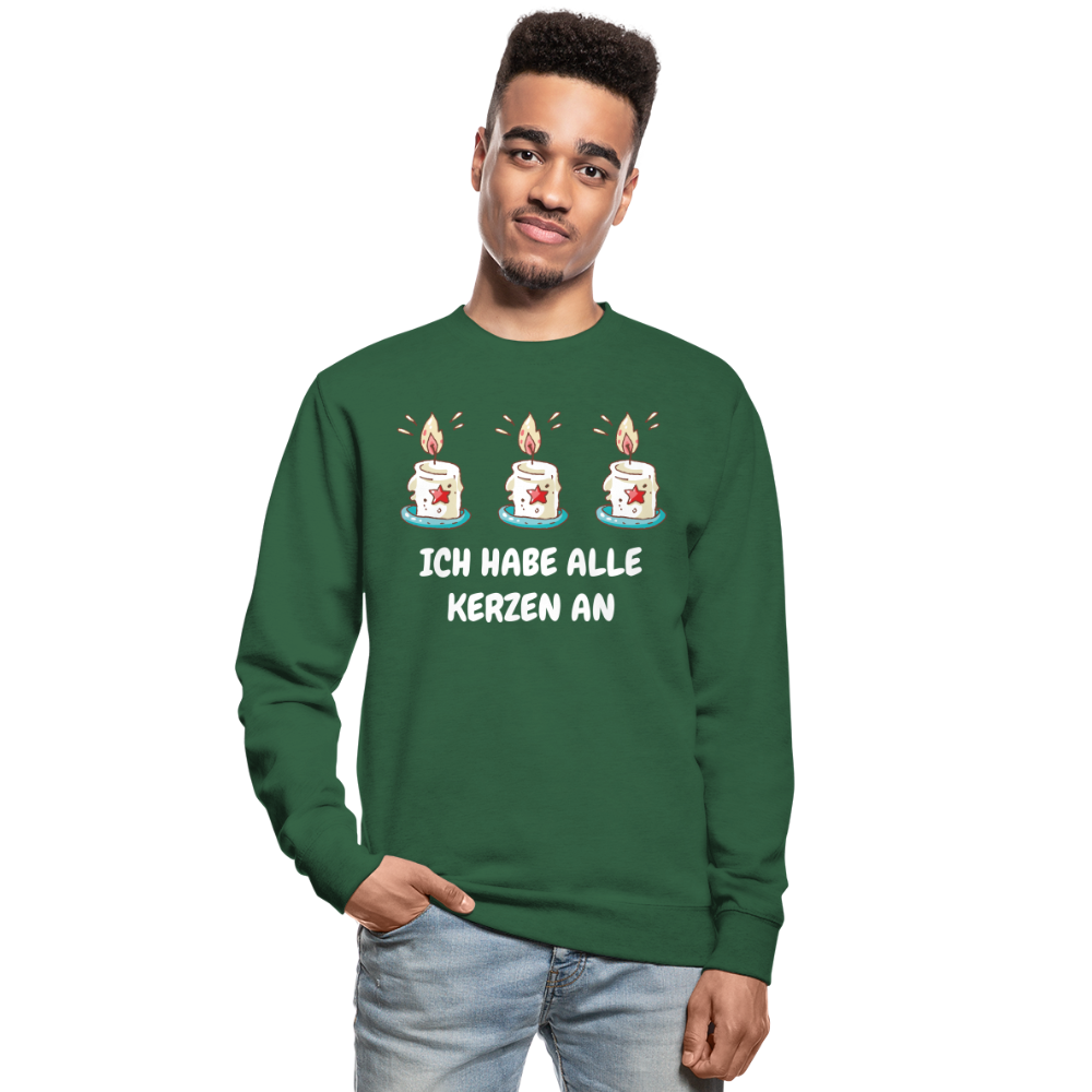 SSW1486 Unisex Pullover ICH HABE ALLE KERZEN AN - Grün