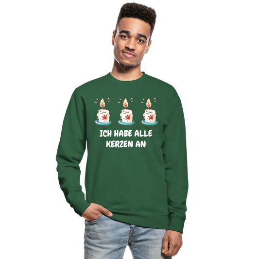SSW1486 Unisex Pullover ICH HABE ALLE KERZEN AN - Grün