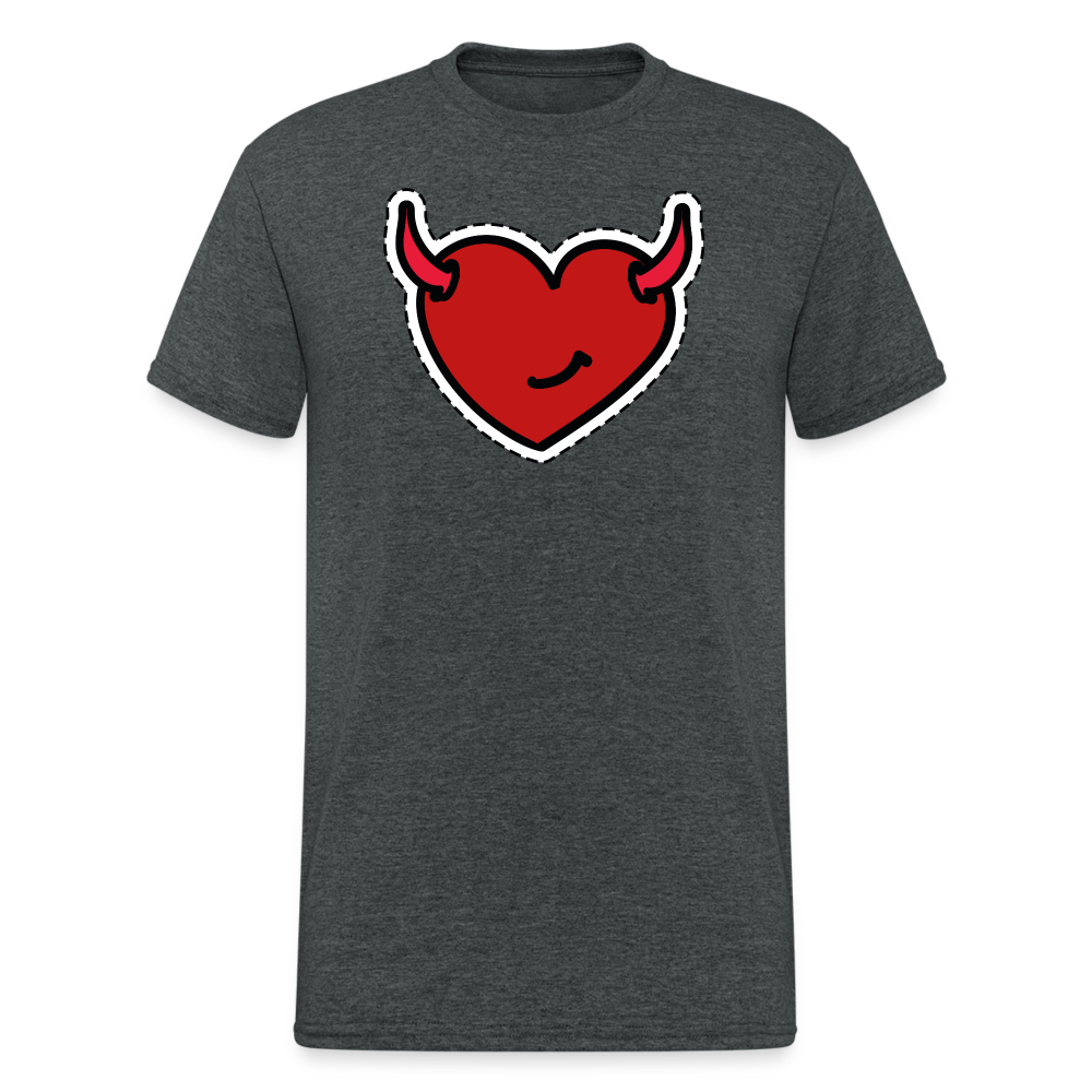 SSW1492 Tshirt Teufel Herz - Dunkelgrau meliert