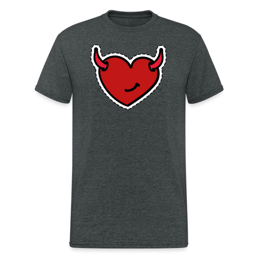 SSW1492 Tshirt Teufel Herz - Dunkelgrau meliert