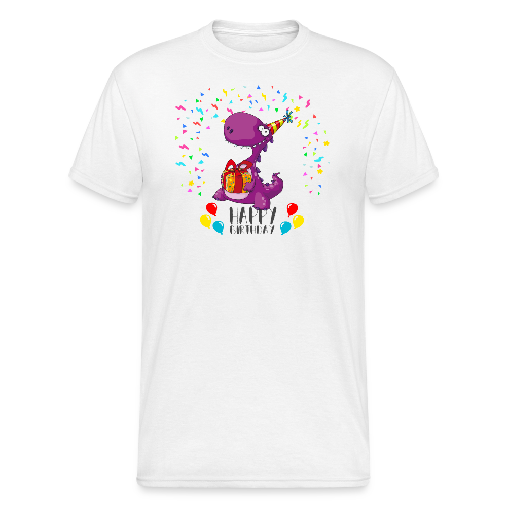 SSW1494 Tshirt happy birthday Dino - weiß
