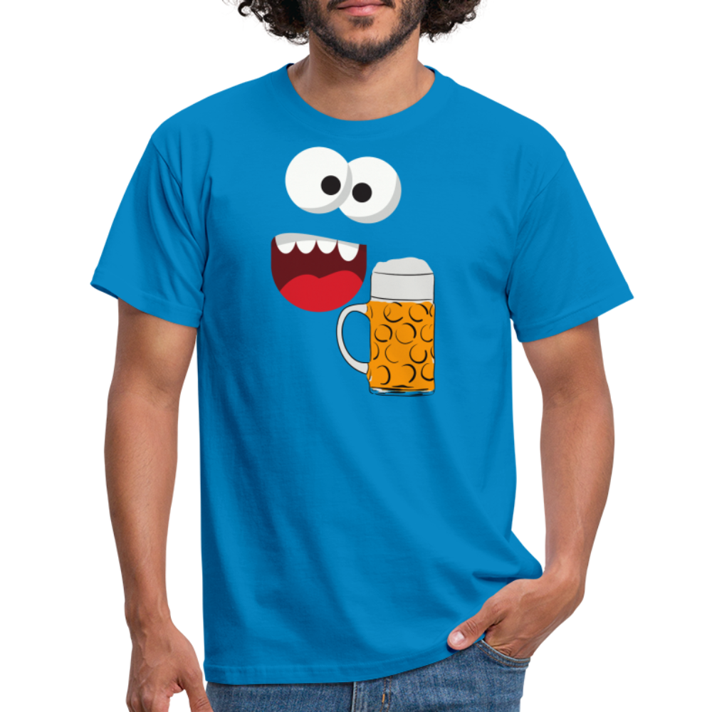 SSW1509 Tshirt Monster Gesicht Bier - Royalblau