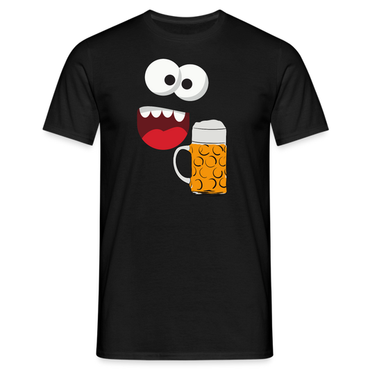 SSW1509 Tshirt Monster Gesicht Bier - Schwarz