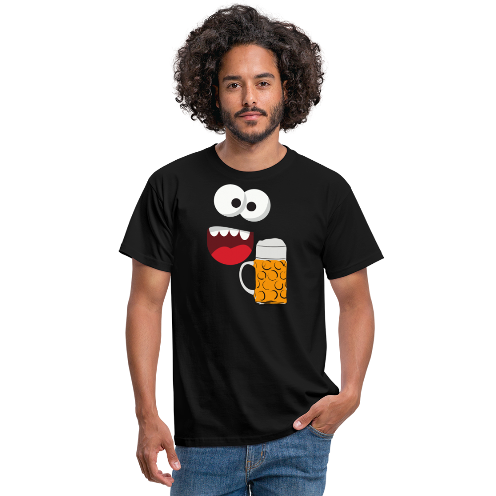 SSW1509 Tshirt Monster Gesicht Bier - Schwarz
