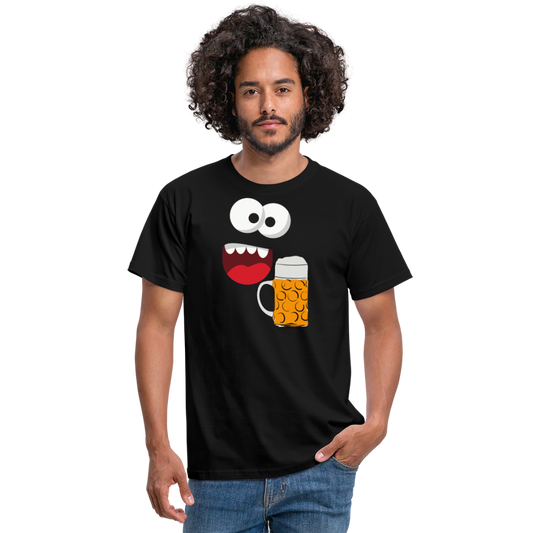 SSW1509 Tshirt Monster Gesicht Bier - Schwarz