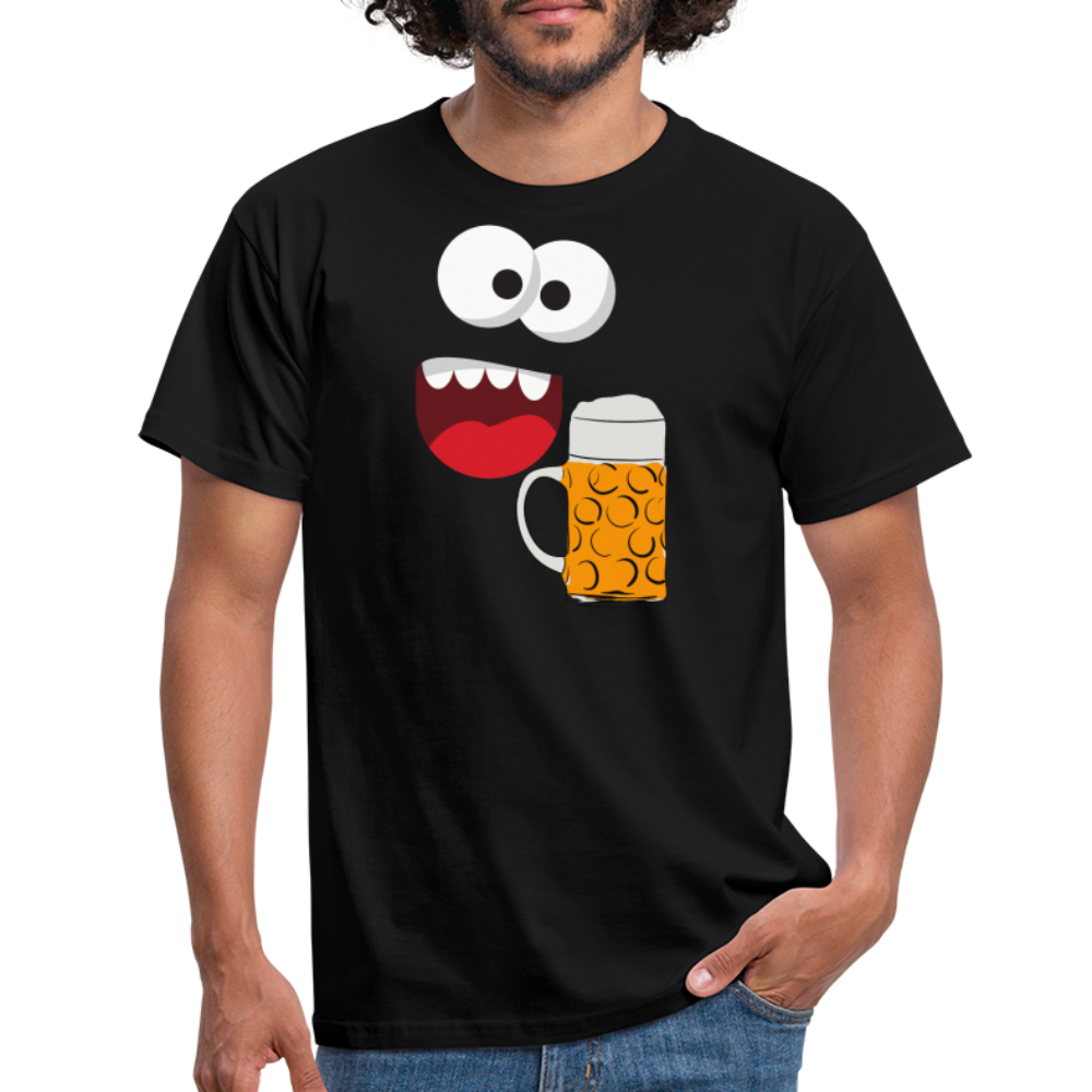 SSW1509 Tshirt Monster Gesicht Bier - Schwarz