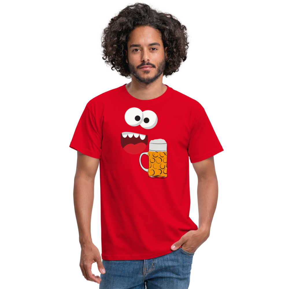 SSW1509 Tshirt Monster Gesicht Bier - Rot