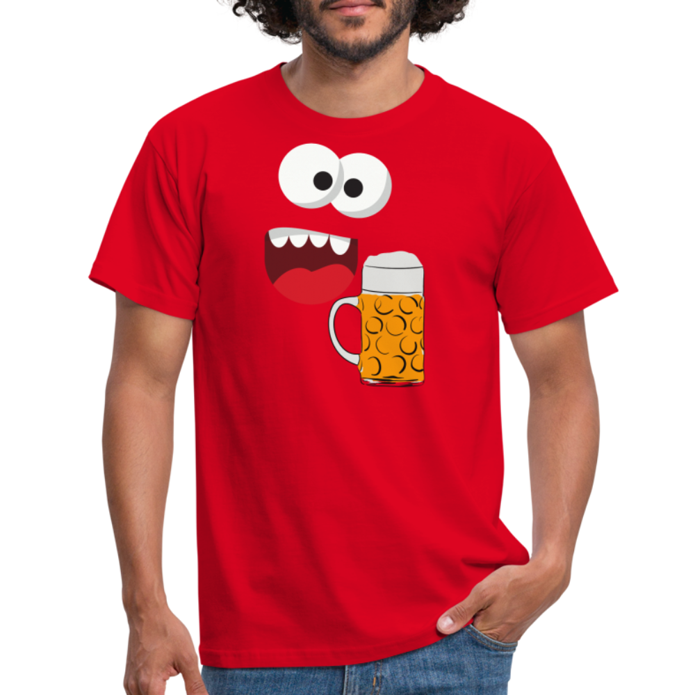 SSW1509 Tshirt Monster Gesicht Bier - Rot