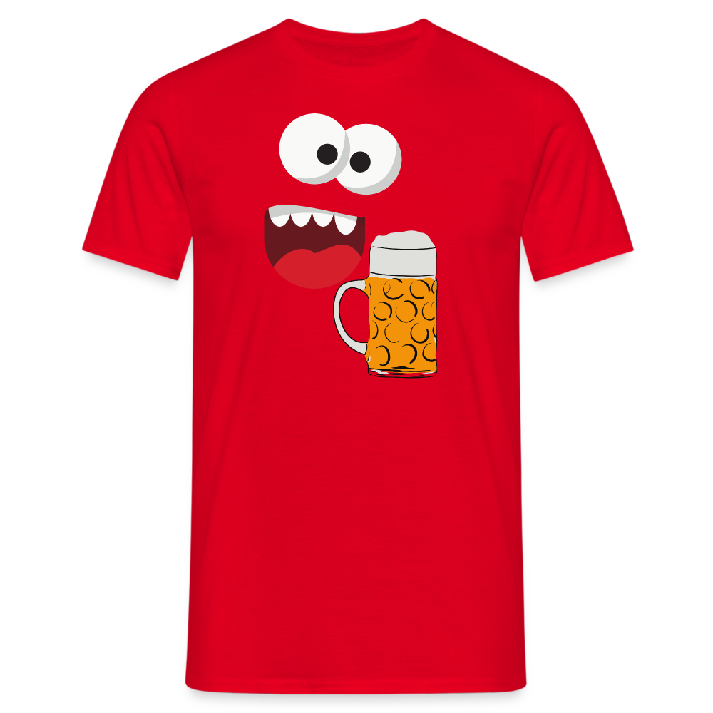 SSW1509 Tshirt Monster Gesicht Bier - Rot