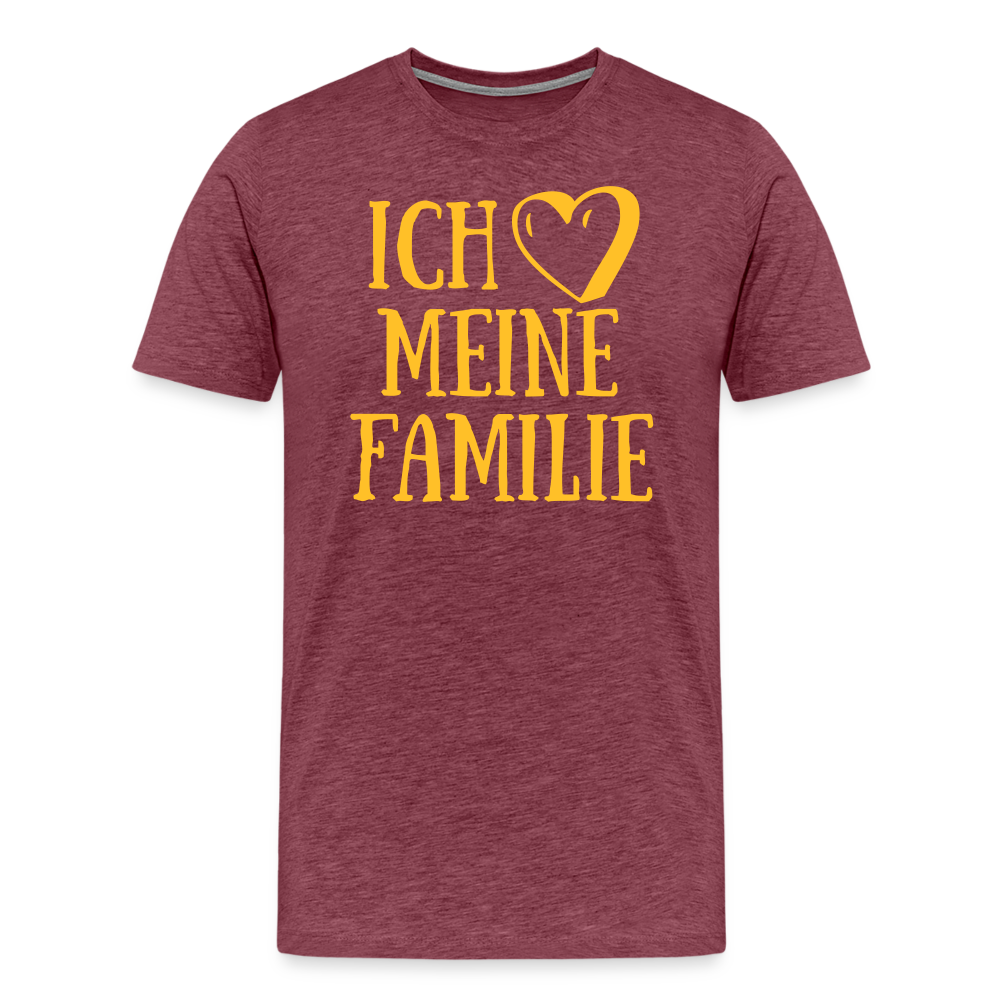 SSW1523 Tshirt ich liebe meine Familie - Bordeauxrot meliert