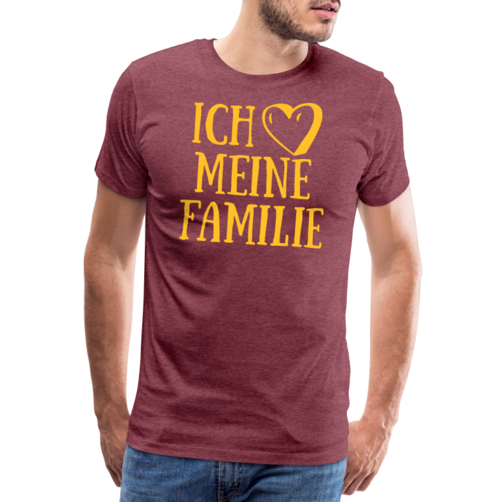 SSW1523 Tshirt ich liebe meine Familie - Bordeauxrot meliert