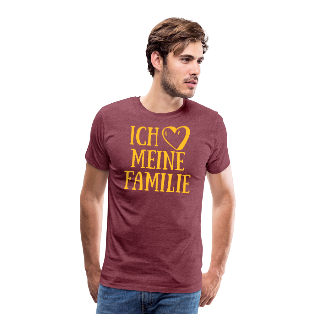 SSW1523 Tshirt ich liebe meine Familie - Bordeauxrot meliert