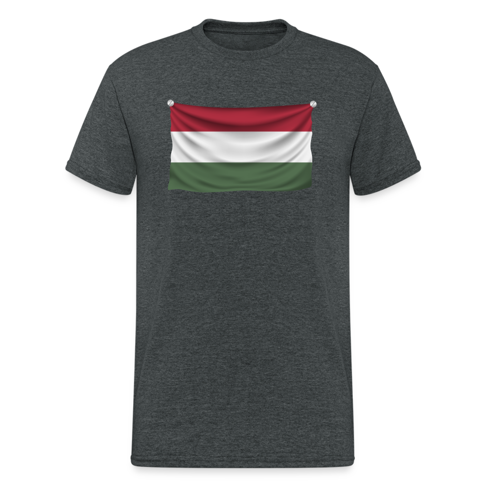 SSW1542 Tshirt Flagge Ungarn - Dunkelgrau meliert
