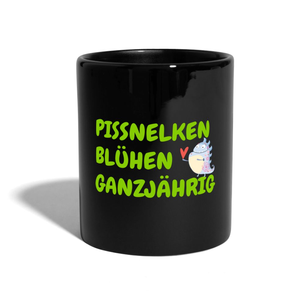 SSW1575 Kaffeebecher PISSNELKEN BLÜHEN GANZJÄHRIG - Schwarz