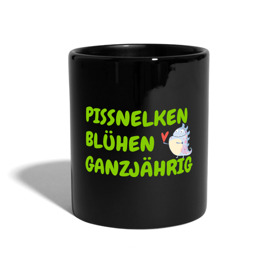 SSW1575 Kaffeebecher PISSNELKEN BLÜHEN GANZJÄHRIG - Schwarz