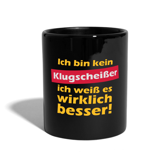 SSW1580 Kaffeebecher Klugscheißer - Schwarz