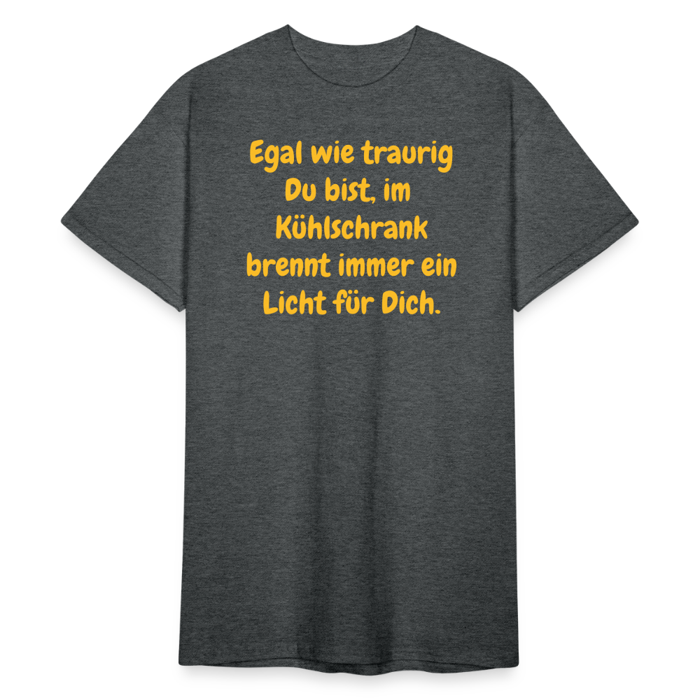 SSW1589 Tshirt Du bist, im Kühlschrank brennt immer ein Licht für Dich. - Dunkelgrau meliert