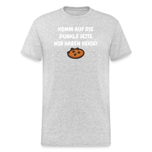 SSW1596 Männer Tshirt KOMM AUF DIE DUNKLE SEITE WIR HABEN KEKSE! - Grau meliert