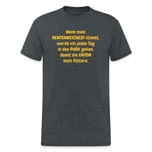 SSW370 Männer Tshirt Wenn mein RENTENBESCHEID stimmt, werde ich jeden Tag in den PARK gehen, damit die ENTEN mich füttern. - Dunkelgrau meliert