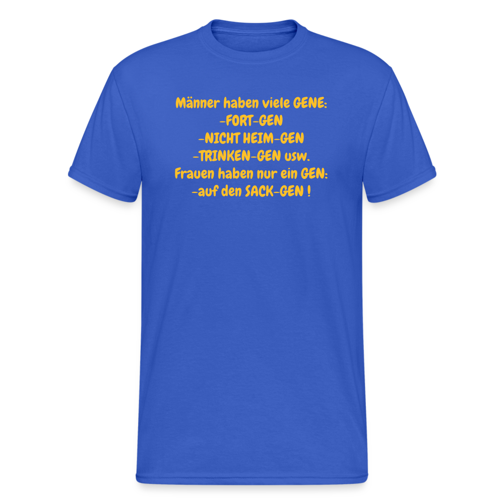SSW377 Männer Tshirt Männer haben viele GENE: -FORT-GEN -NICHT HEIM-GEN -TRINKEN-GEN usw. Frauen haben nur ein GEN: -auf den SACK-GEN ! - Königsblau