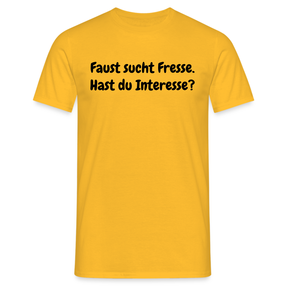 SSW1605 Tshirt Faust sucht Fresse. Hast du Interesse? - Gelb