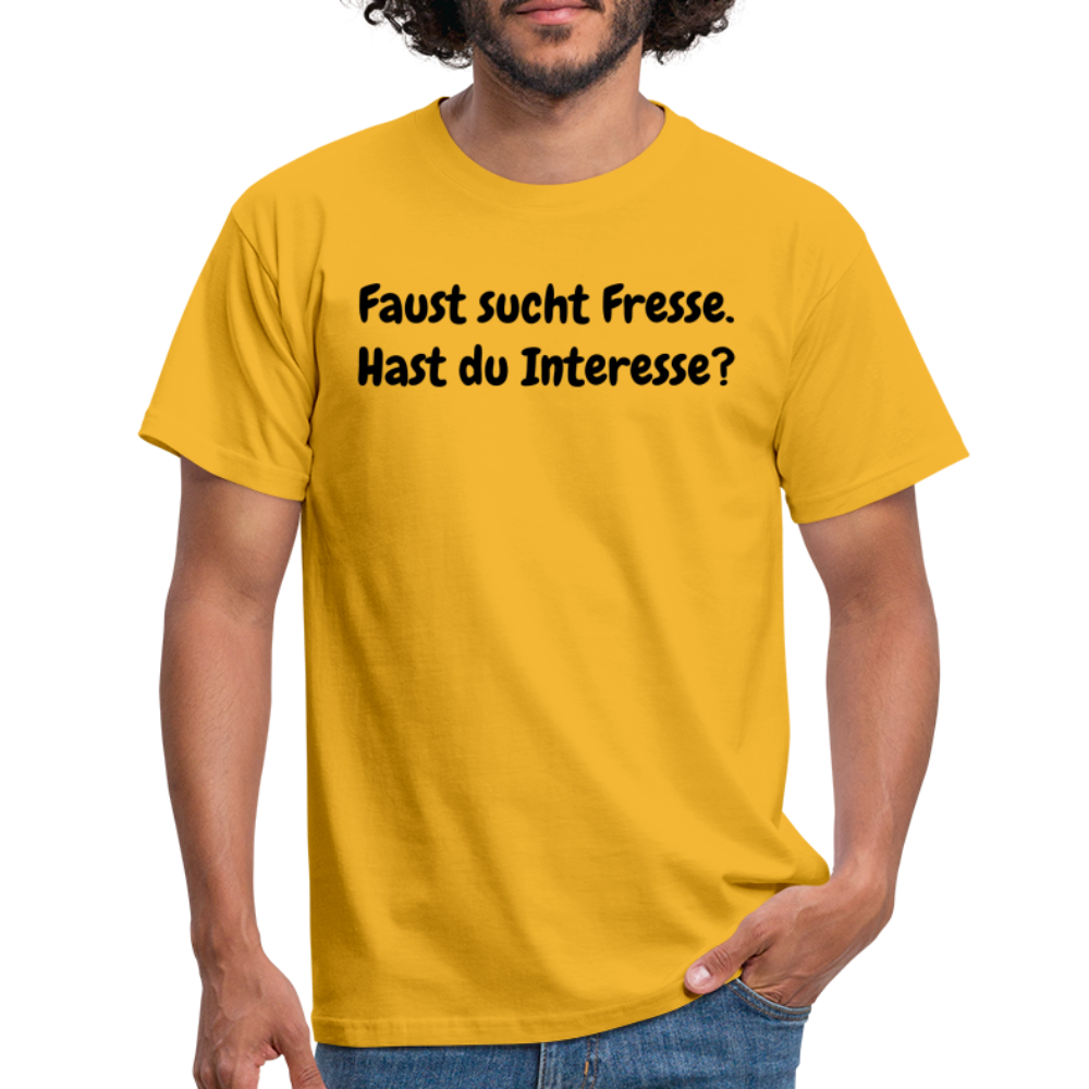 SSW1605 Tshirt Faust sucht Fresse. Hast du Interesse? - Gelb
