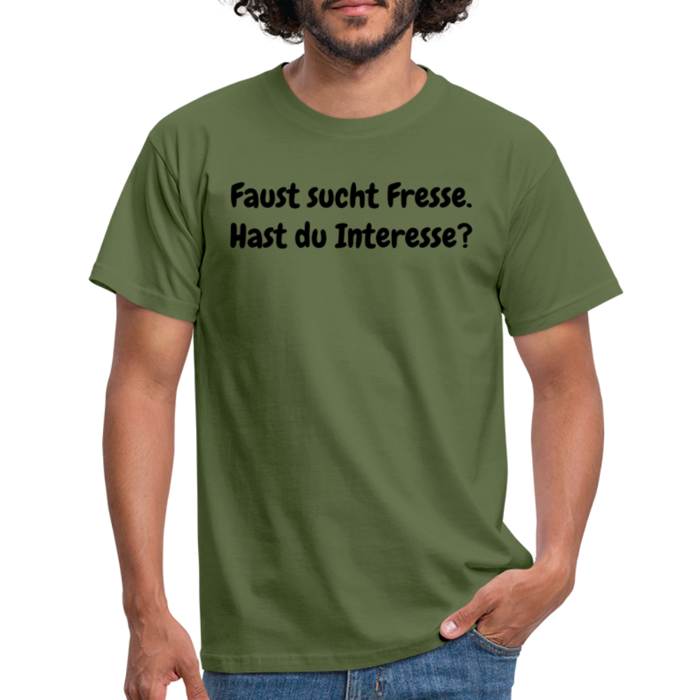 SSW1605 Tshirt Faust sucht Fresse. Hast du Interesse? - Militärgrün