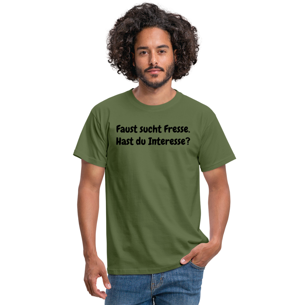 SSW1605 Tshirt Faust sucht Fresse. Hast du Interesse? - Militärgrün