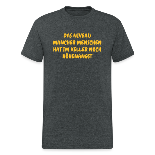 SSW1634 Tshirt DAS NIVEAU MANCHER MENSCHEN HAT IM KELLER NOCH HÖHENANGST - Dunkelgrau meliert