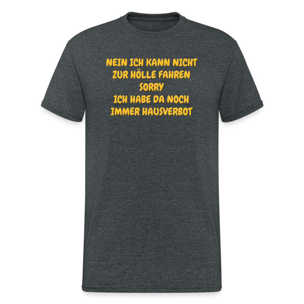 SSW1641 Tshirt NEIN ICH KANN NICHT ZUR HÖLLE FAHREN SORRY ICH HABE DA NOCH IMMER HAUSVERBOT - Dunkelgrau meliert