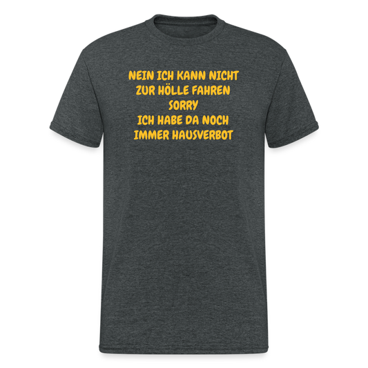 SSW1641 Tshirt NEIN ICH KANN NICHT ZUR HÖLLE FAHREN SORRY ICH HABE DA NOCH IMMER HAUSVERBOT - Dunkelgrau meliert