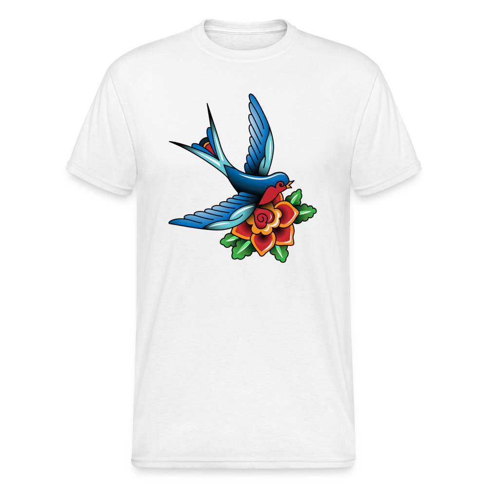 SSW1649 Tshirt Schwalbe Blumen - weiß