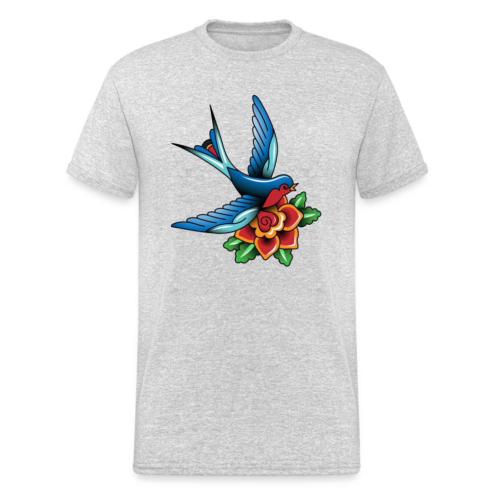 SSW1649 Tshirt Schwalbe Blumen - Grau meliert