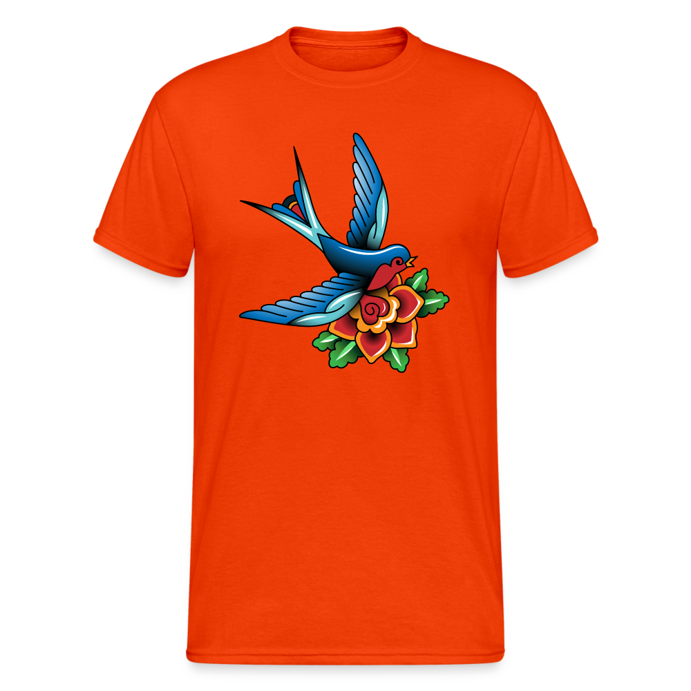 SSW1649 Tshirt Schwalbe Blumen - kräftig Orange
