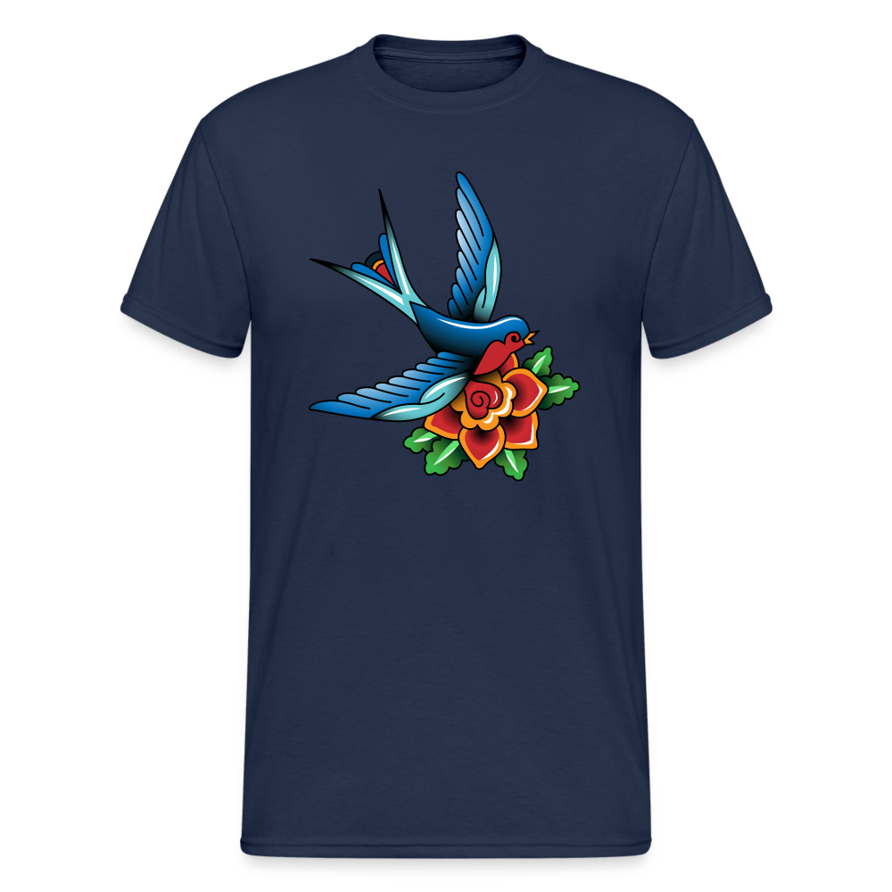 SSW1649 Tshirt Schwalbe Blumen - Navy