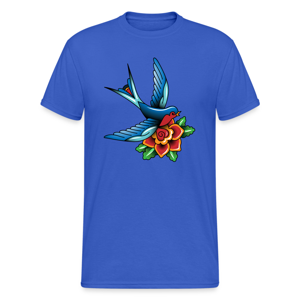 SSW1649 Tshirt Schwalbe Blumen - Königsblau