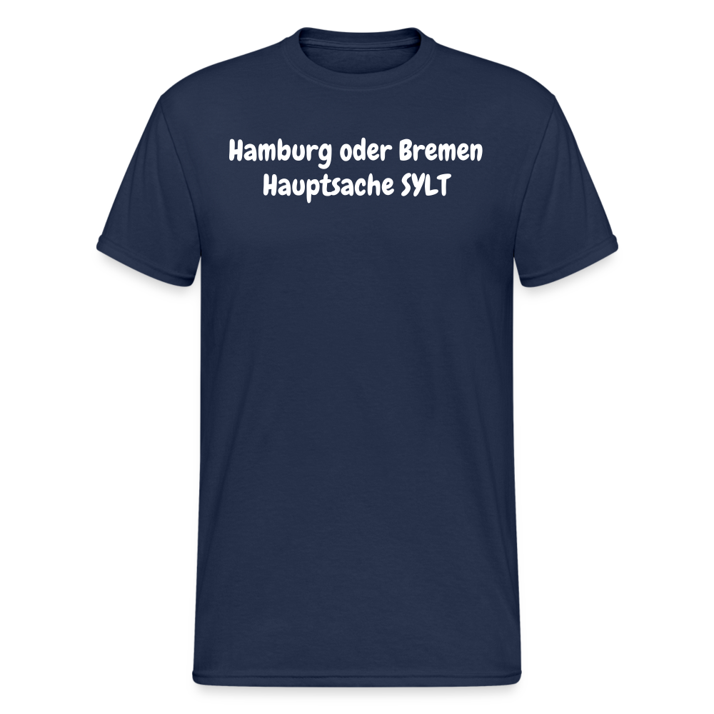 SSW1676 Tshirt Hamburg oder Bremen Hauptsache SYLT - Navy
