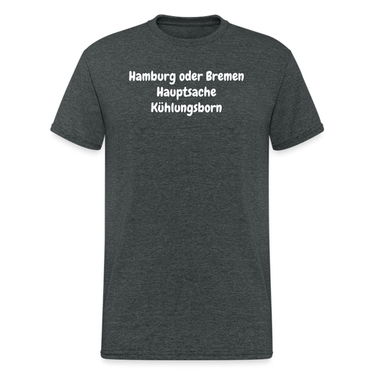 SSW1677 Tshirt Hamburg oder Bremen Hauptsache Kühlungsborn - Dunkelgrau meliert