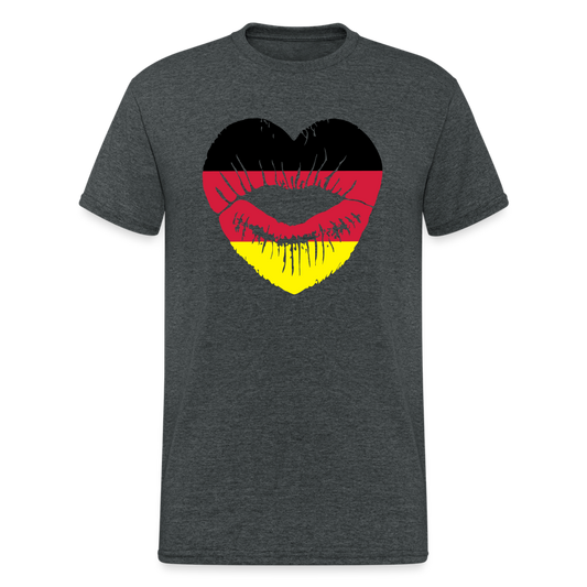 SSW1680 Tshirt Deutscher Kuss - Dunkelgrau meliert