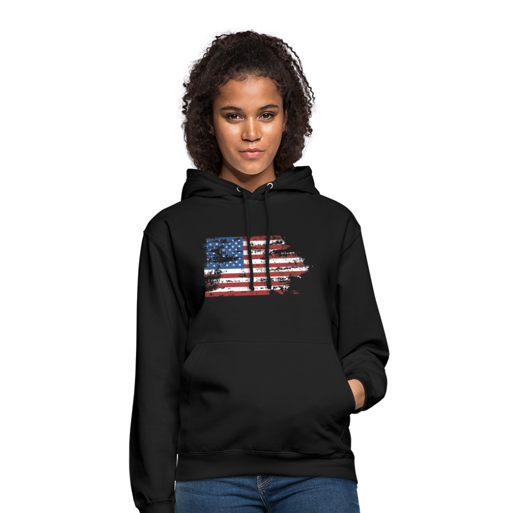 SSW1708 Unisex Hoodie USA flag - Schwarz