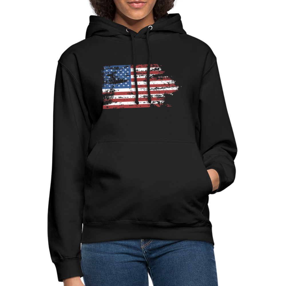 SSW1708 Unisex Hoodie USA flag - Schwarz