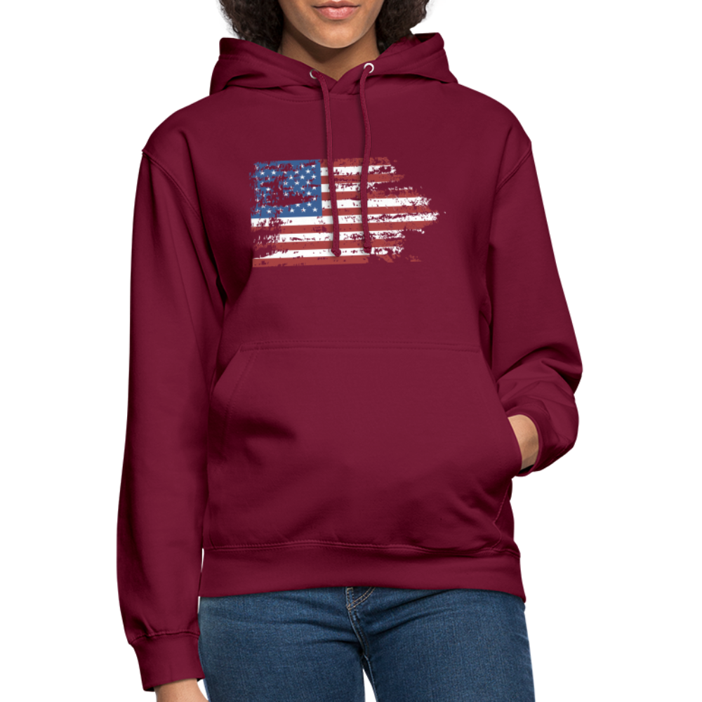 SSW1708 Unisex Hoodie USA flag - Bordeaux