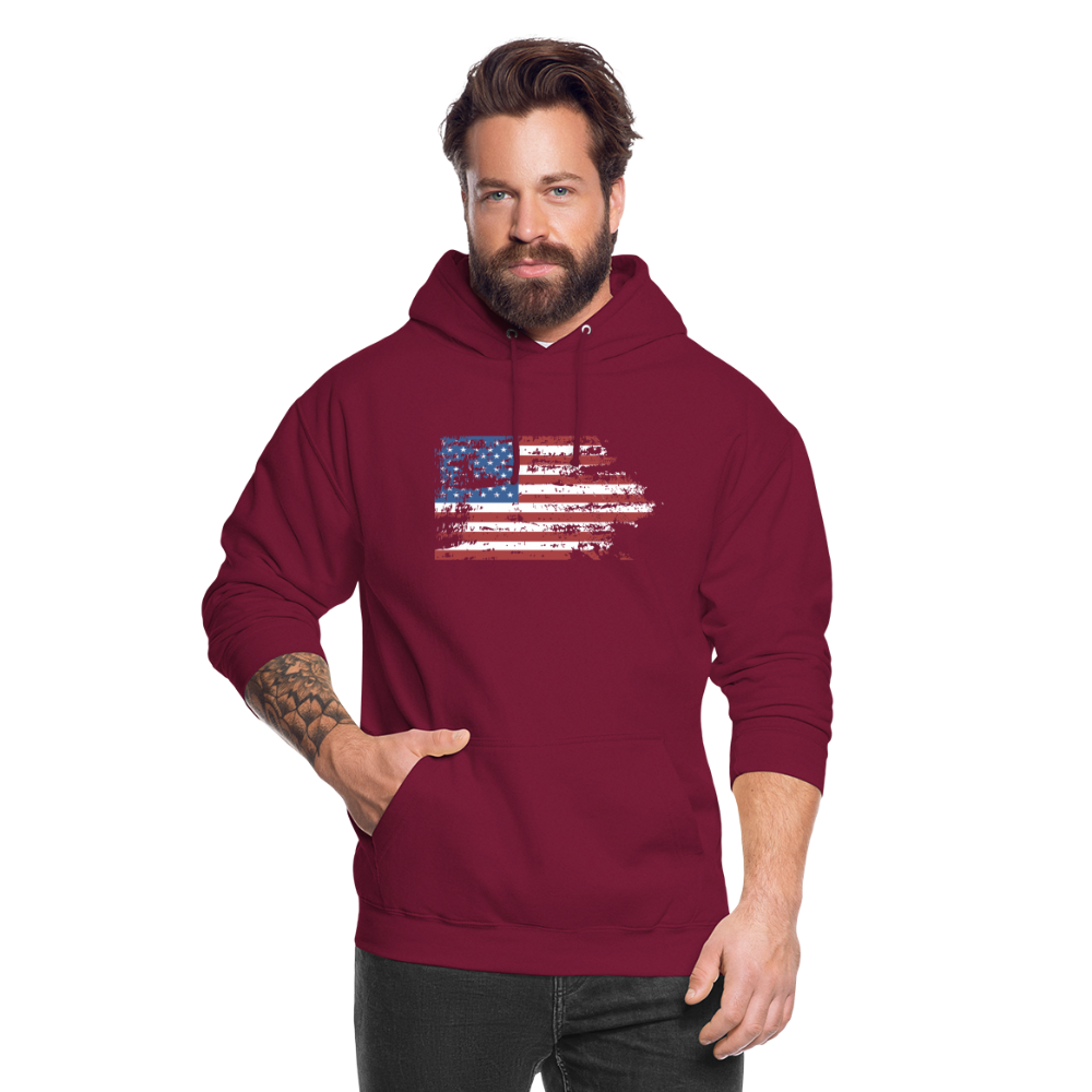 SSW1708 Unisex Hoodie USA flag - Bordeaux