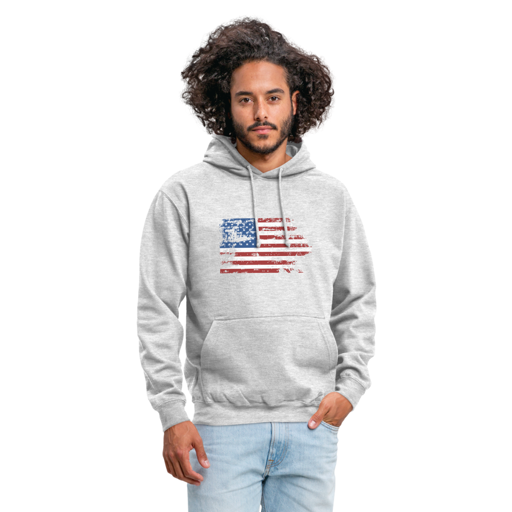 SSW1708 Unisex Hoodie USA flag - Hellgrau meliert