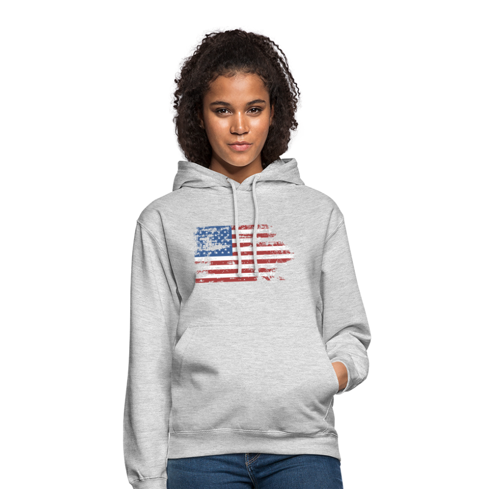 SSW1708 Unisex Hoodie USA flag - Hellgrau meliert