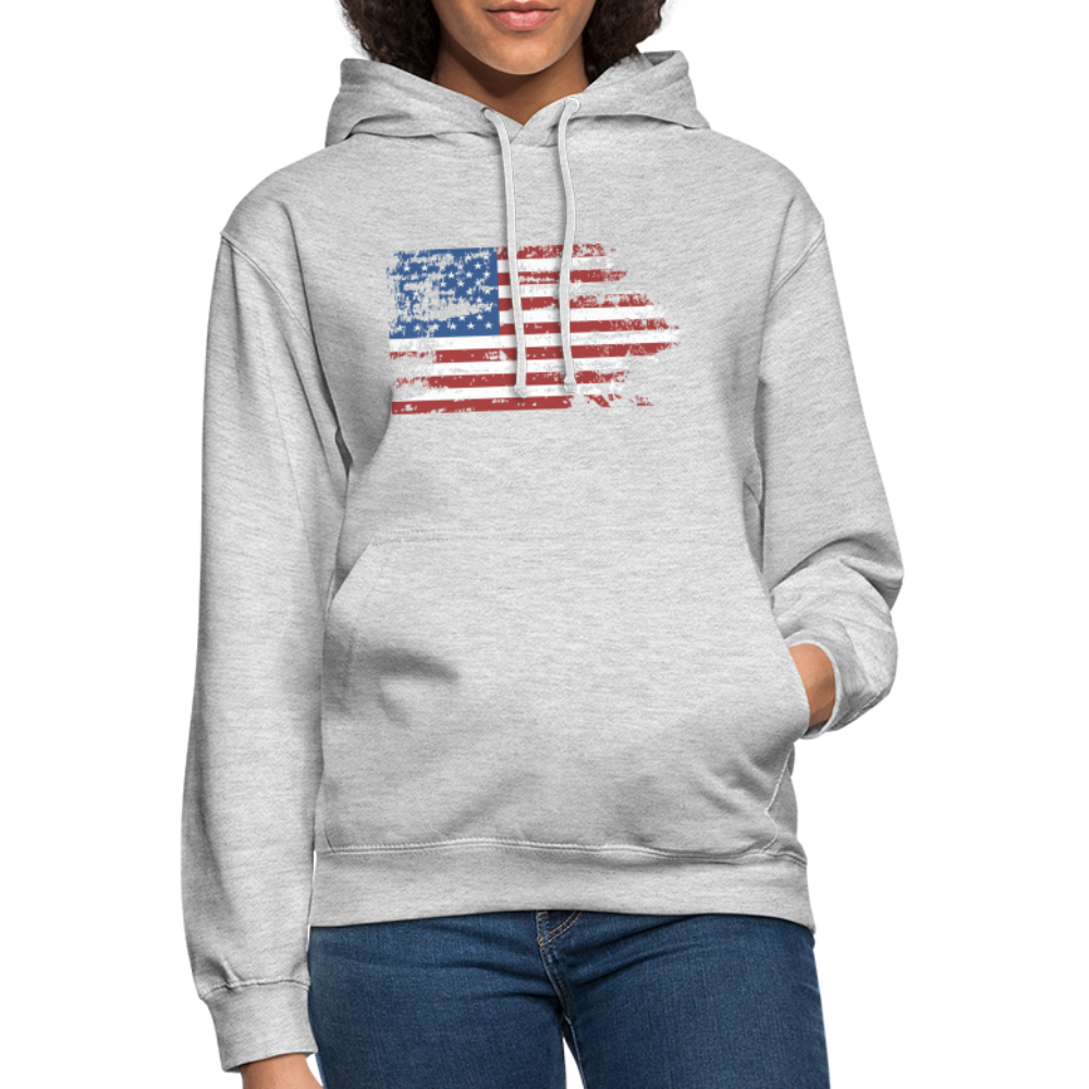 SSW1708 Unisex Hoodie USA flag - Hellgrau meliert