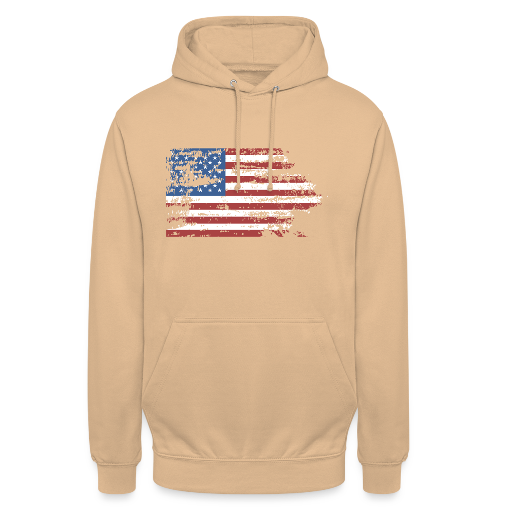 SSW1708 Unisex Hoodie USA flag - Beige