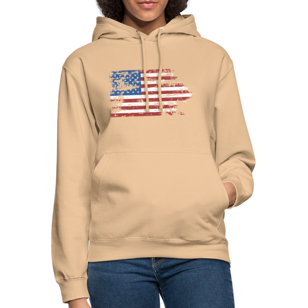 SSW1708 Unisex Hoodie USA flag - Beige